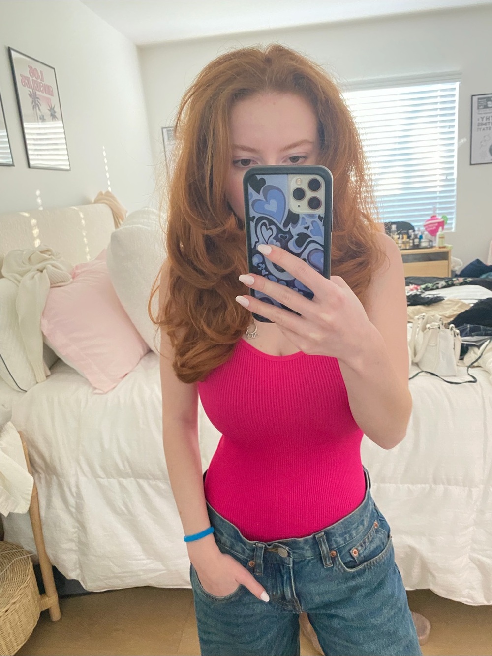 Forever 21 Hot Pink Ribbed Scoop Neck Bodysuit - Picture 2 of 4